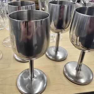 Stainless Steel 8 oz. Wine Goblets Set of 4